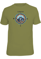 T-Shirt Bio-Baumwolle oliv - Motiv Kompass