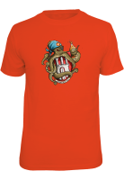 T-Shirt Bio-Baumwolle orange - Motiv Krake